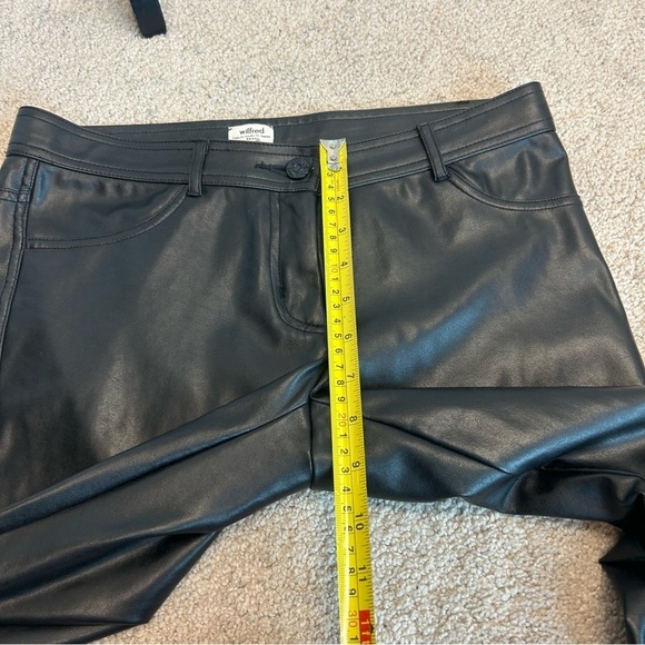 Aritzia Wilfred Adrienne Faux Leather Pleather Vegan Skinny Pant Black Sz 4 - Picture 11 of 14